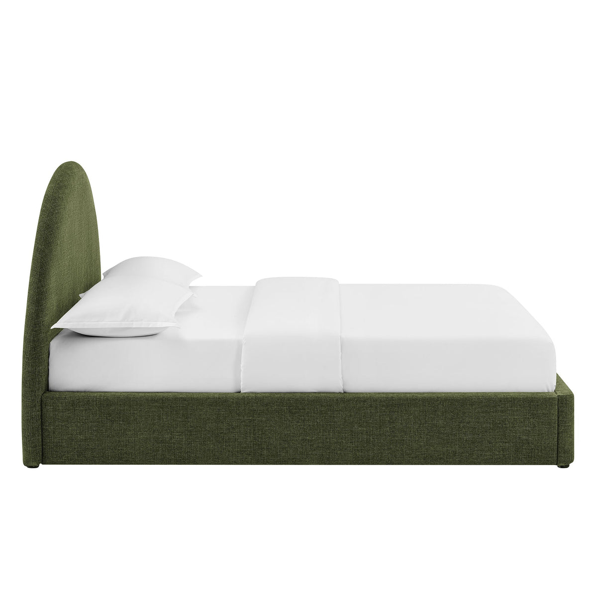 Cadre de lit plateforme rembourré en tissu avec rangement Resort