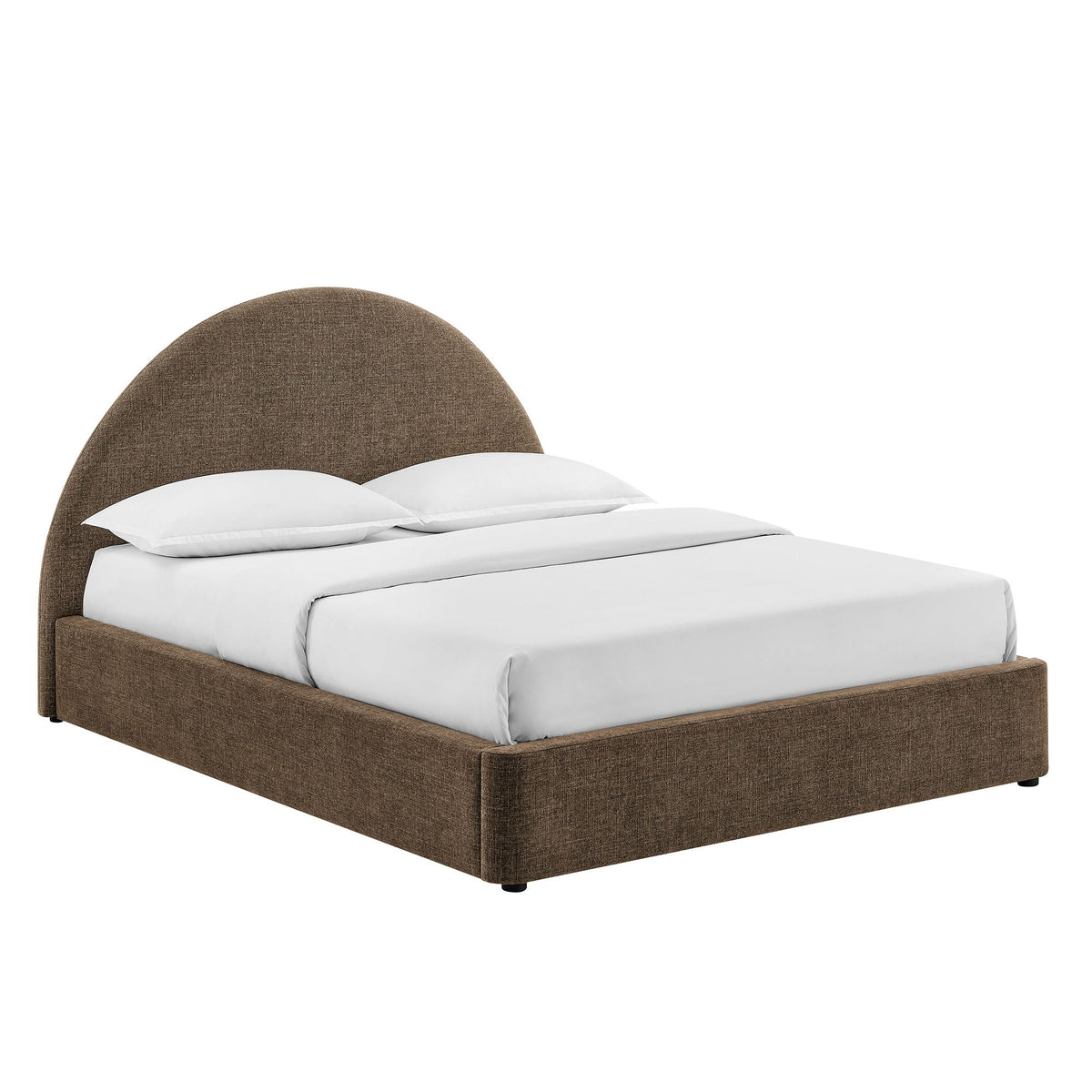 Cadre de lit plateforme rembourré en tissu avec rangement Resort