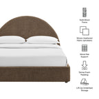Cadre de lit plateforme rembourré en tissu avec rangement Resort