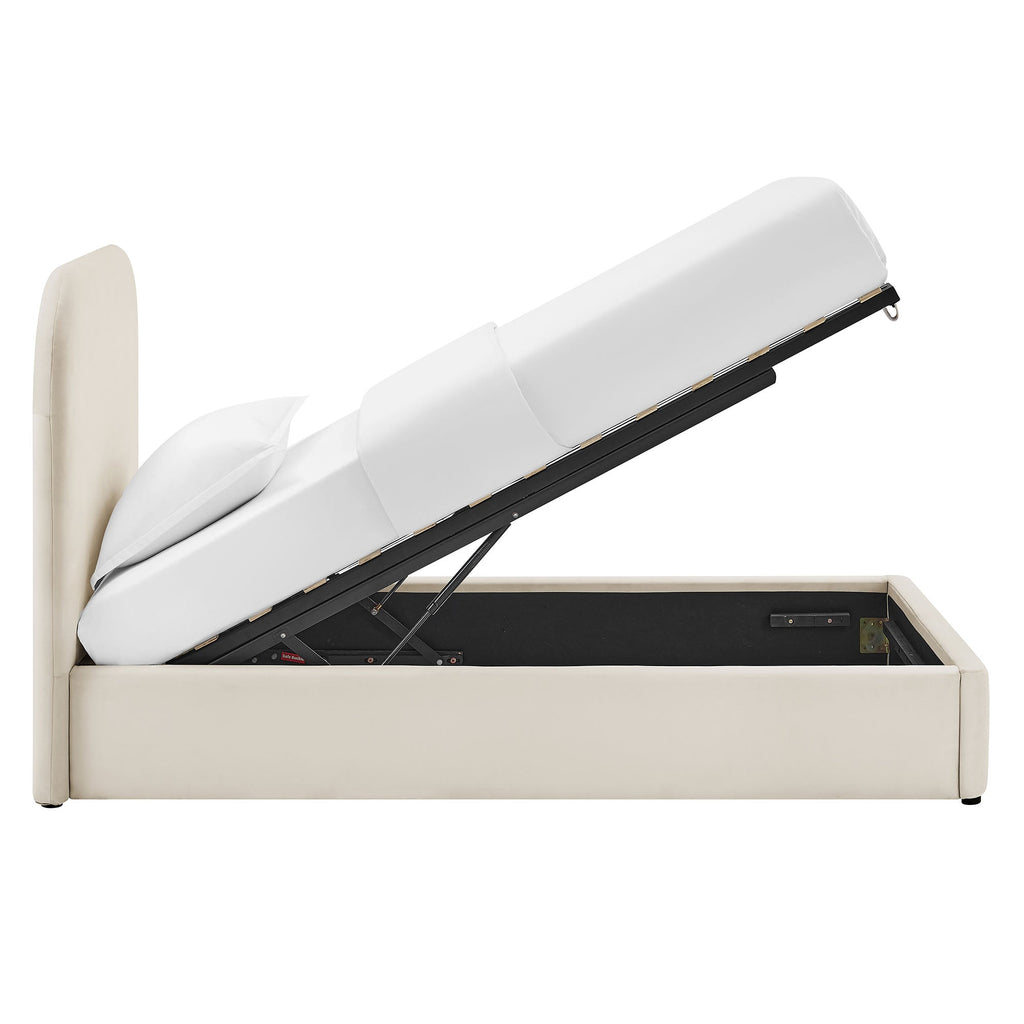 Cadre de lit plateforme de rangement Keynote en velours performant
