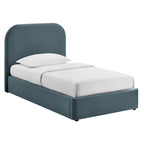 Cadre de lit plateforme de rangement Keynote en velours performant