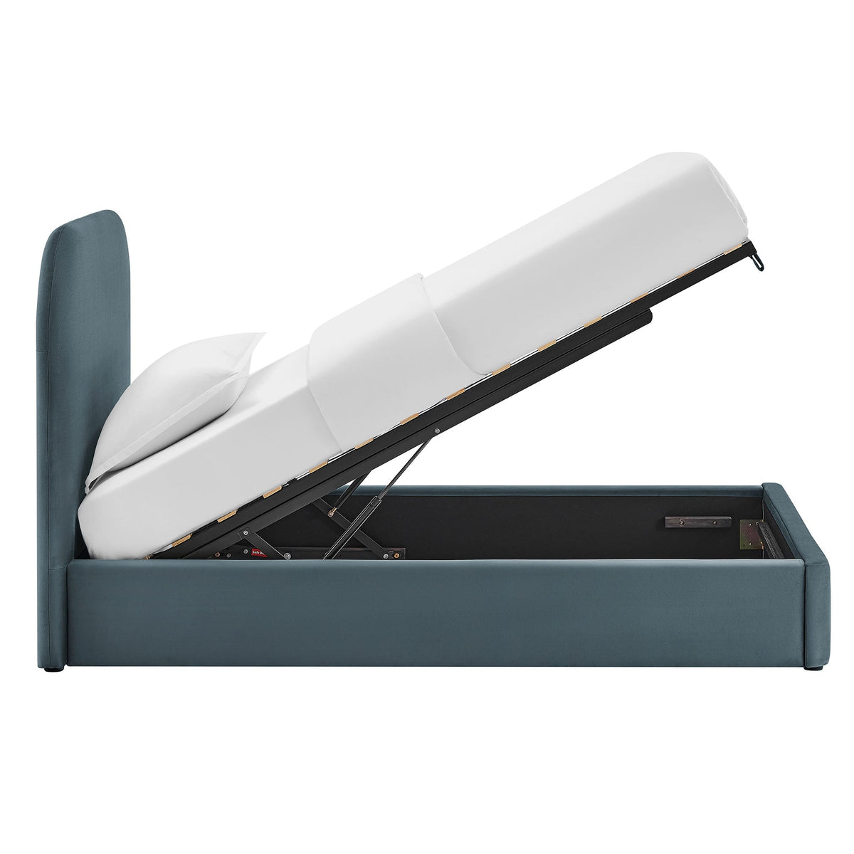 Cadre de lit plateforme de rangement Keynote en velours performant