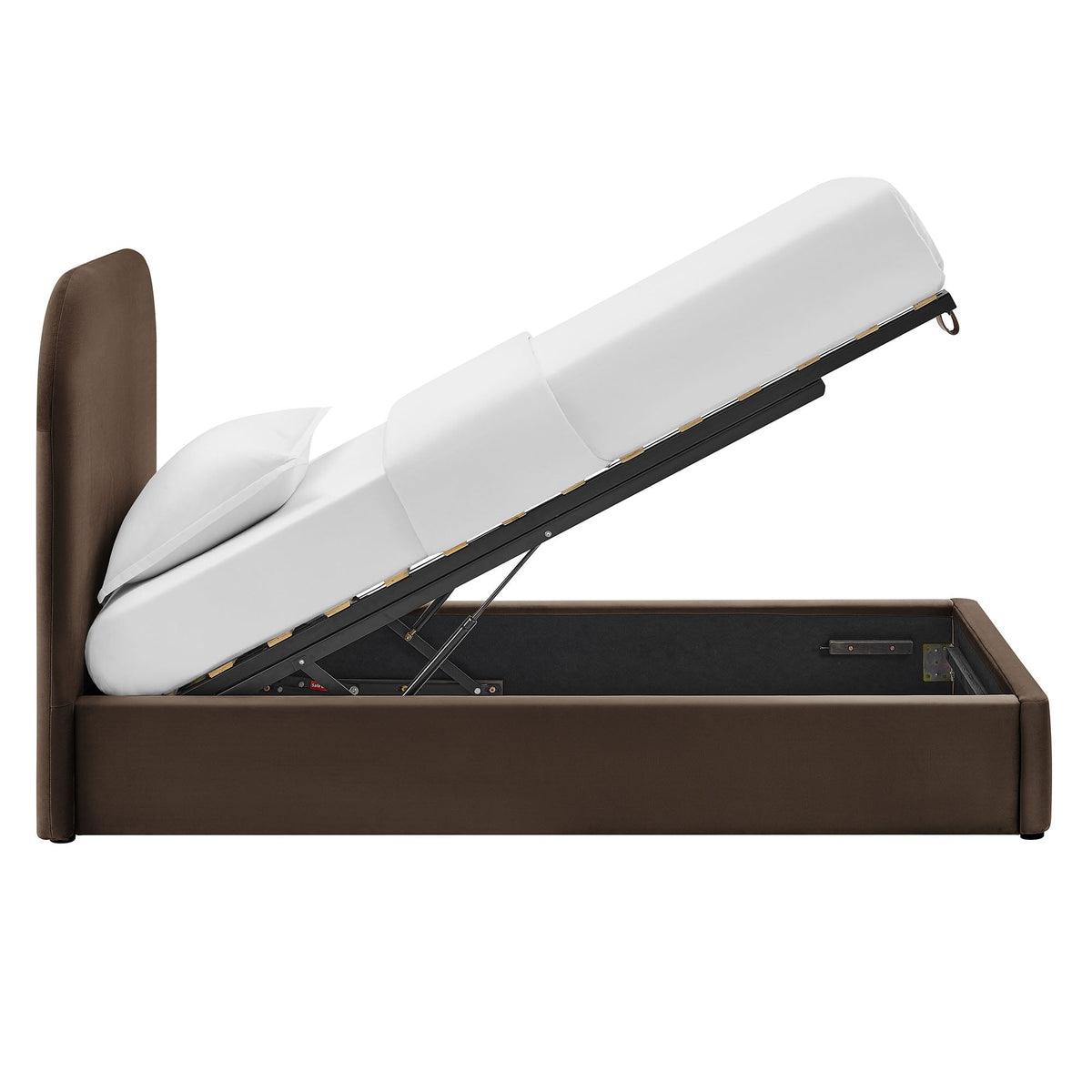 Cadre de lit plateforme de rangement Keynote en velours performant
