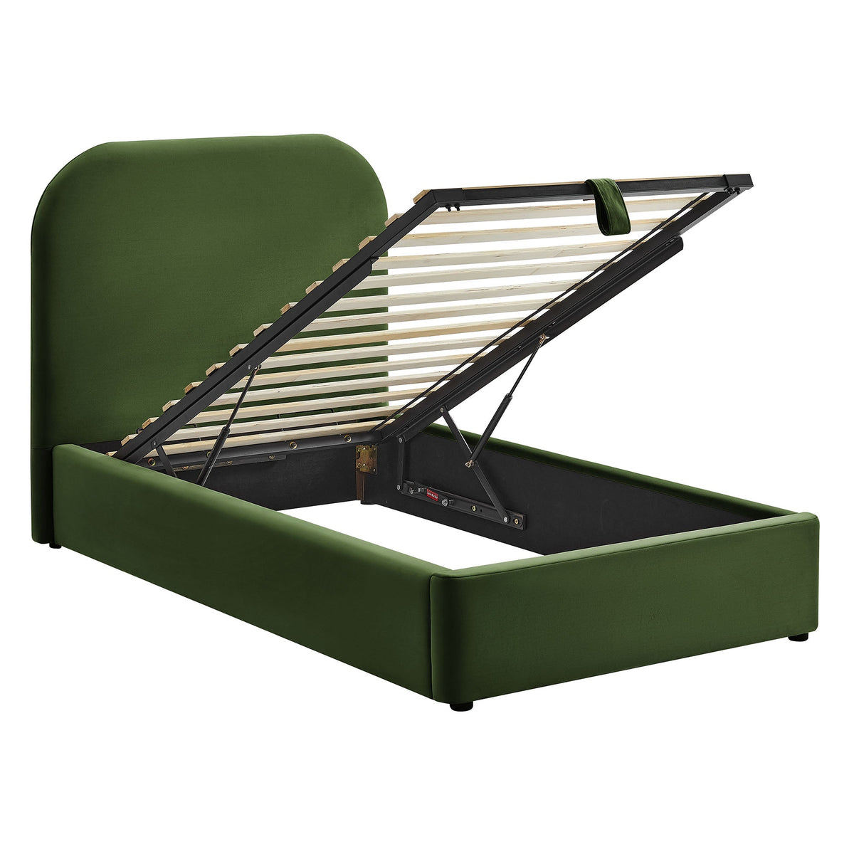 Cadre de lit plateforme de rangement Keynote en velours performant