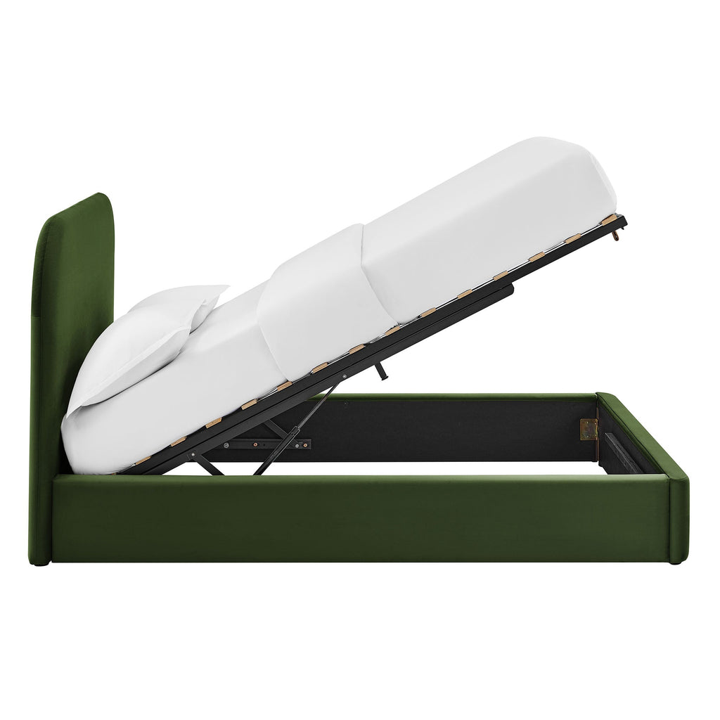 Cadre de lit plateforme de rangement Keynote en velours performant