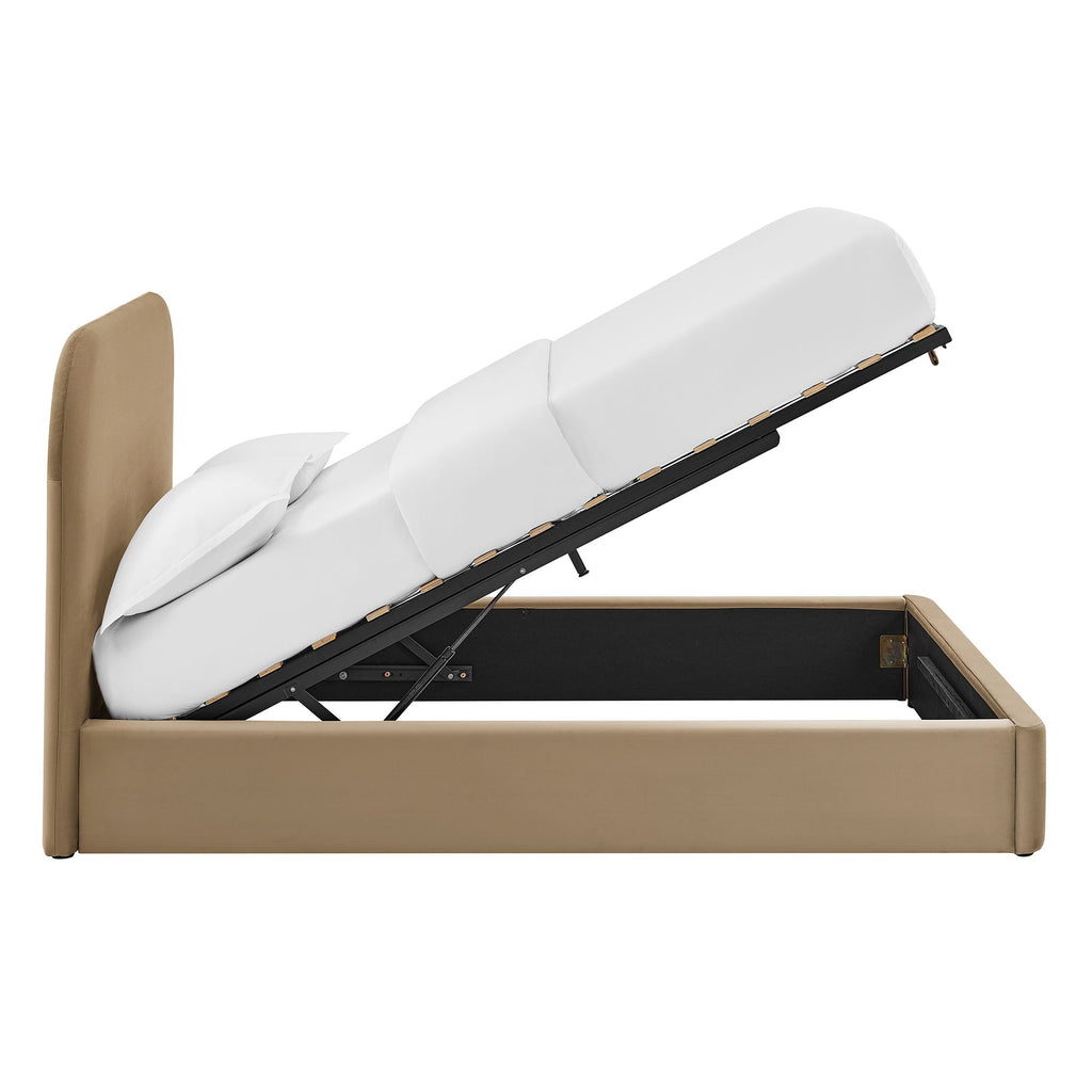 Cadre de lit plateforme de rangement Keynote en velours performant