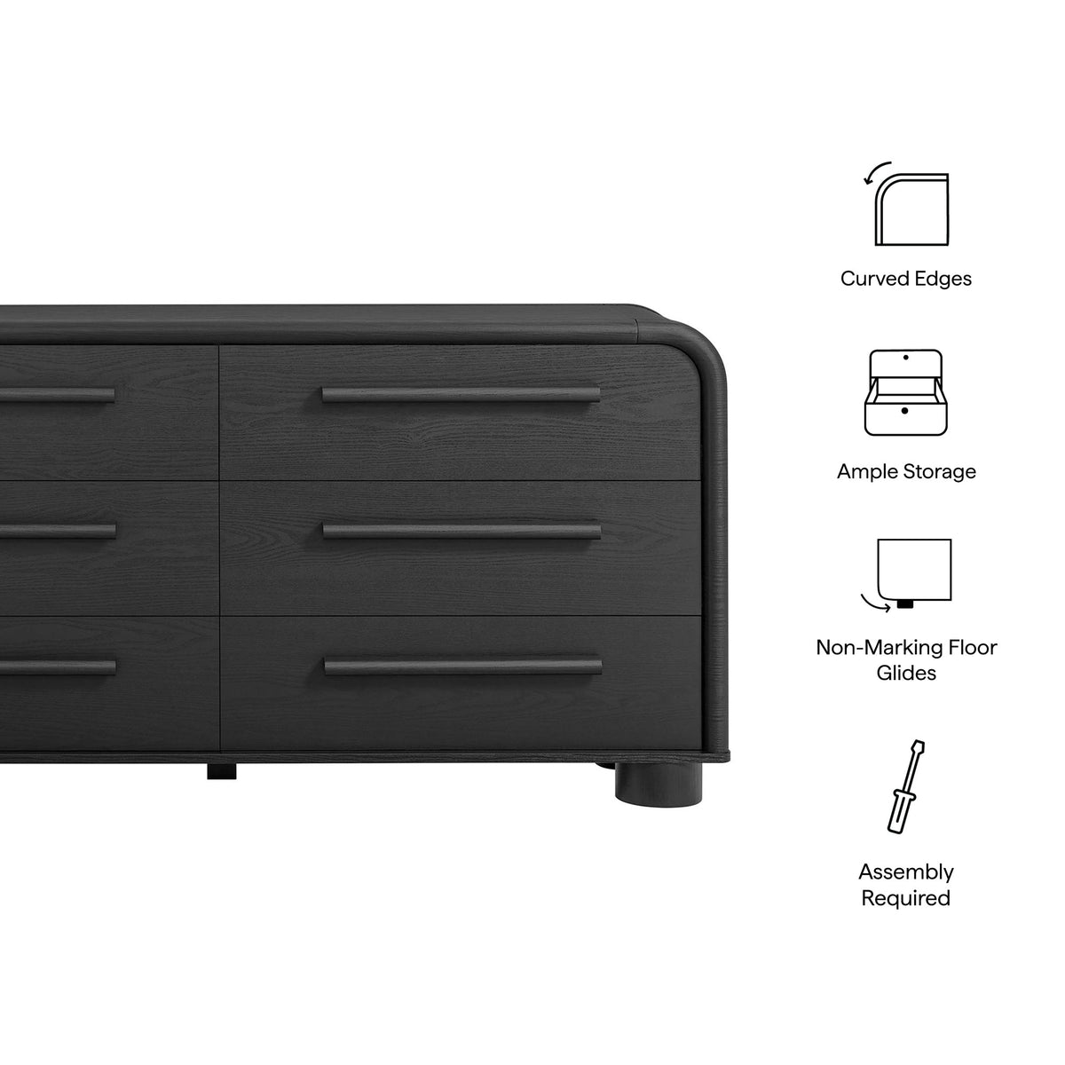 Commode Bellamy Courbée 6 Tiroirs