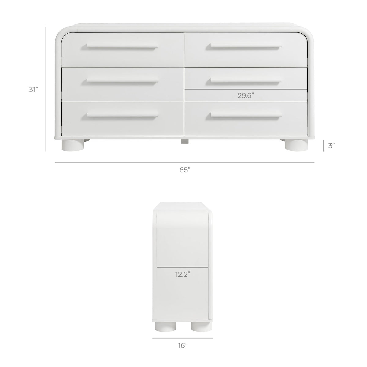 Commode Bellamy Courbée 6 Tiroirs