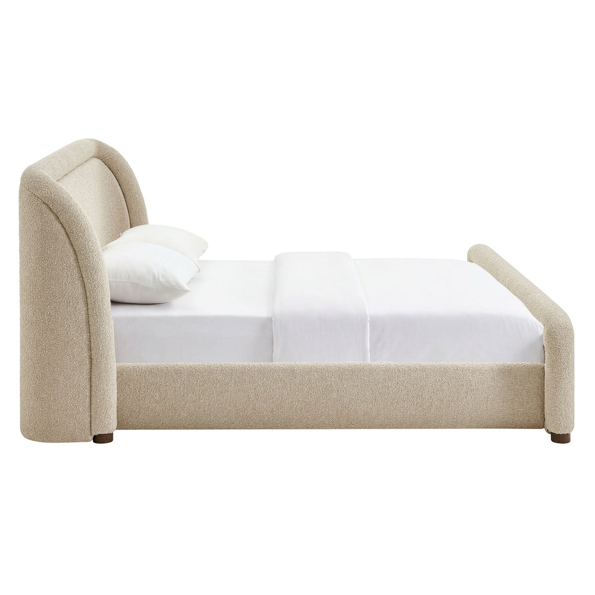 Lit plateforme rembourré en tissu Tasmin