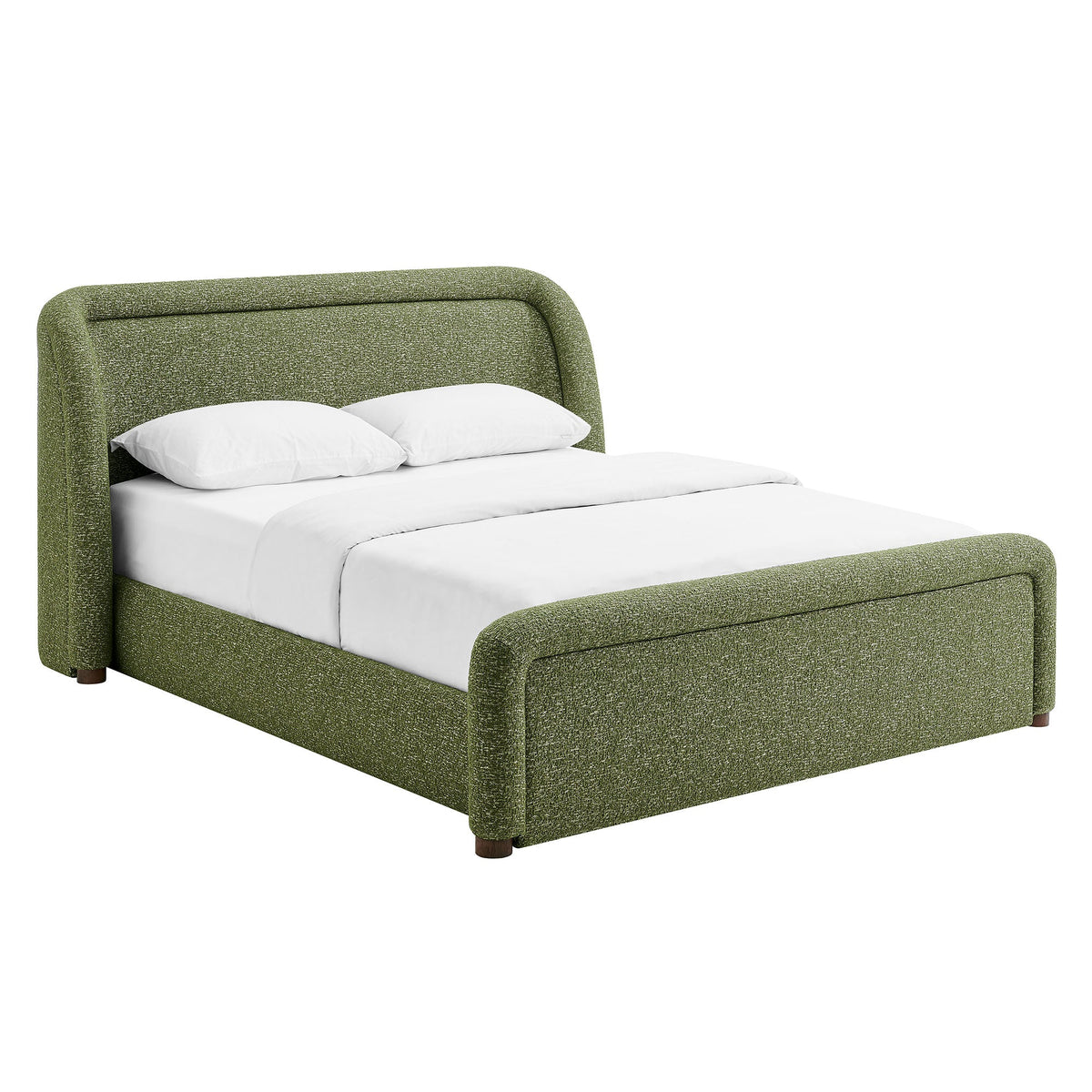 Lit plateforme rembourré en tissu Tasmin
