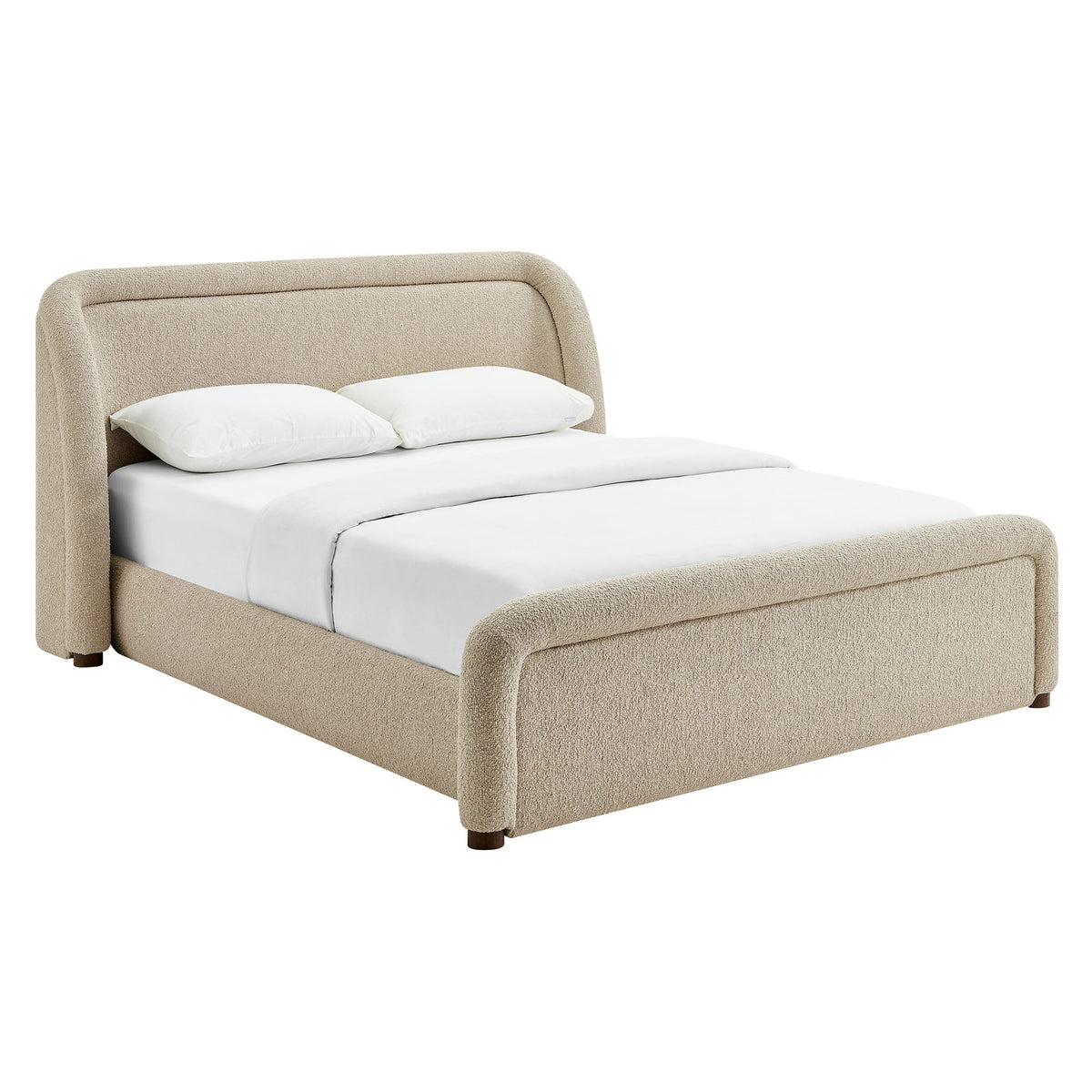 Lit plateforme rembourré en tissu Tasmin