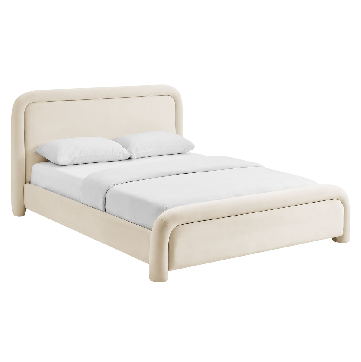 Lit plateforme en velours performant Beck