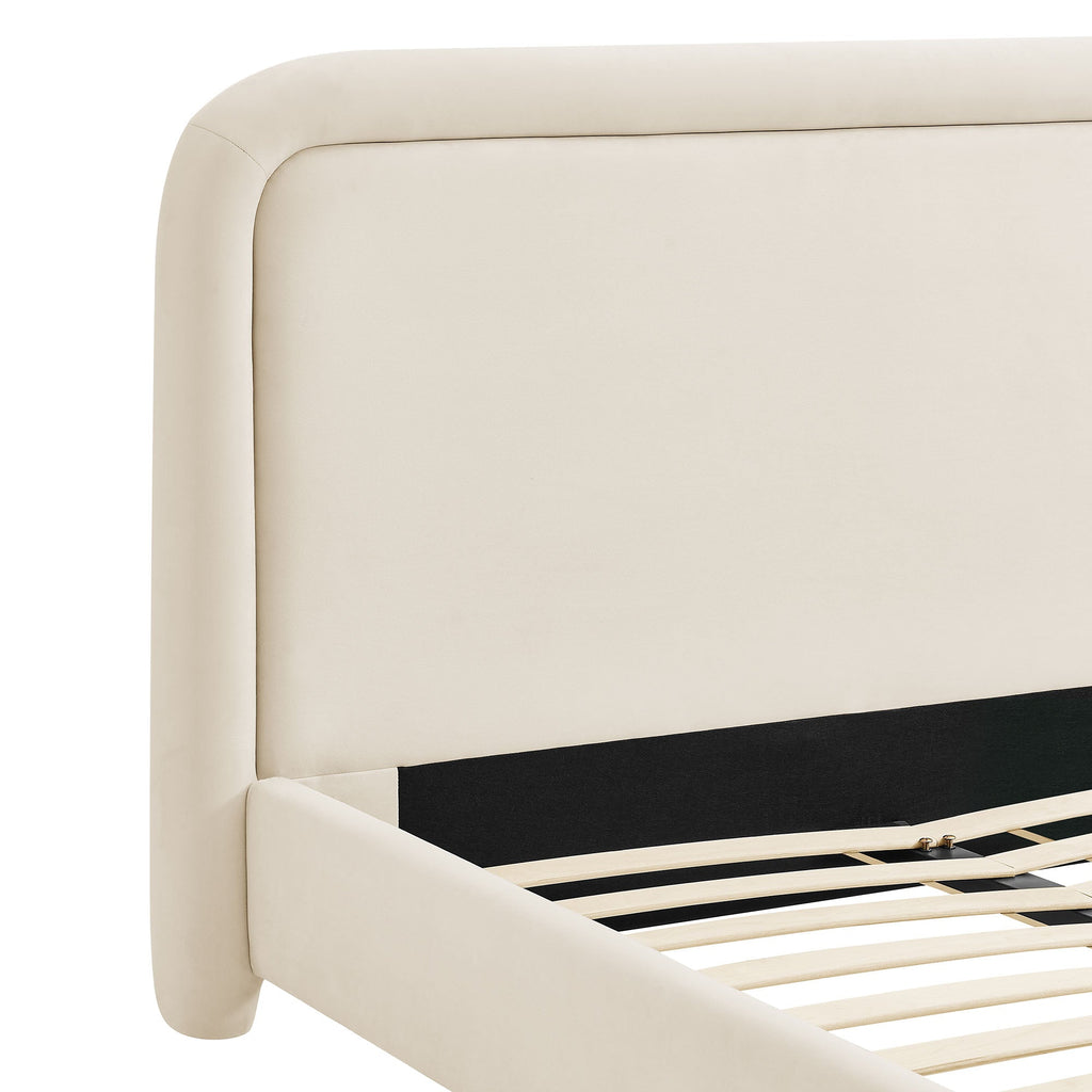Lit plateforme en velours performant Beck