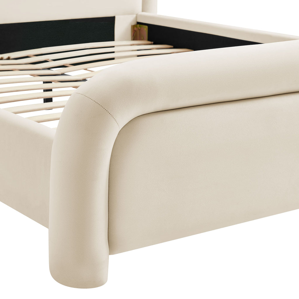 Lit plateforme en velours performant Beck