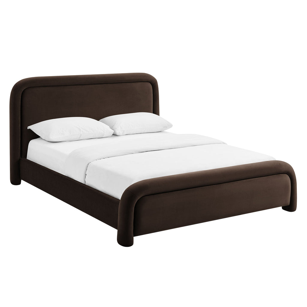 Lit plateforme en velours performant Beck