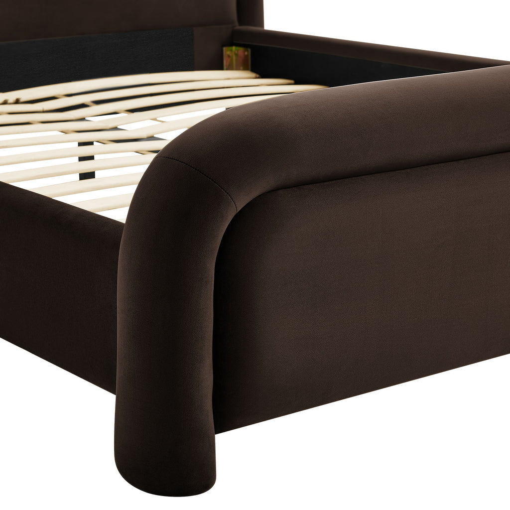 Lit plateforme en velours performant Beck