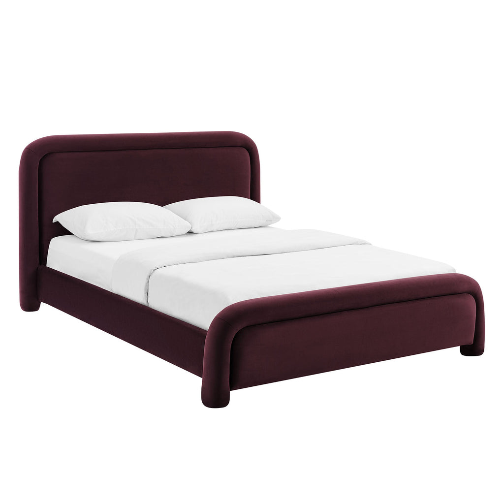 Lit plateforme en velours performant Beck