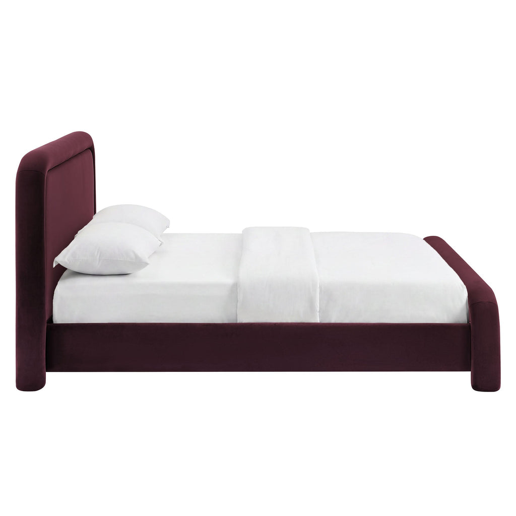 Lit plateforme en velours performant Beck