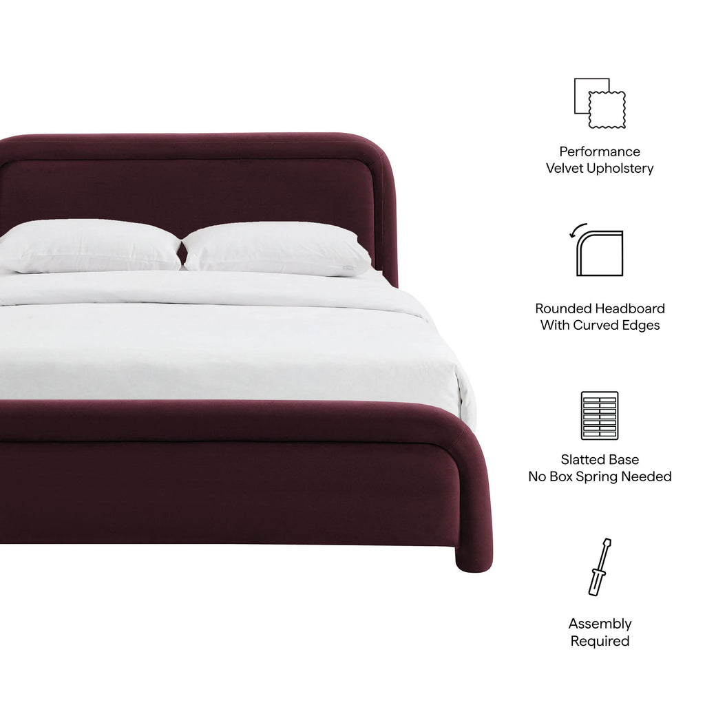Lit plateforme en velours performant Beck