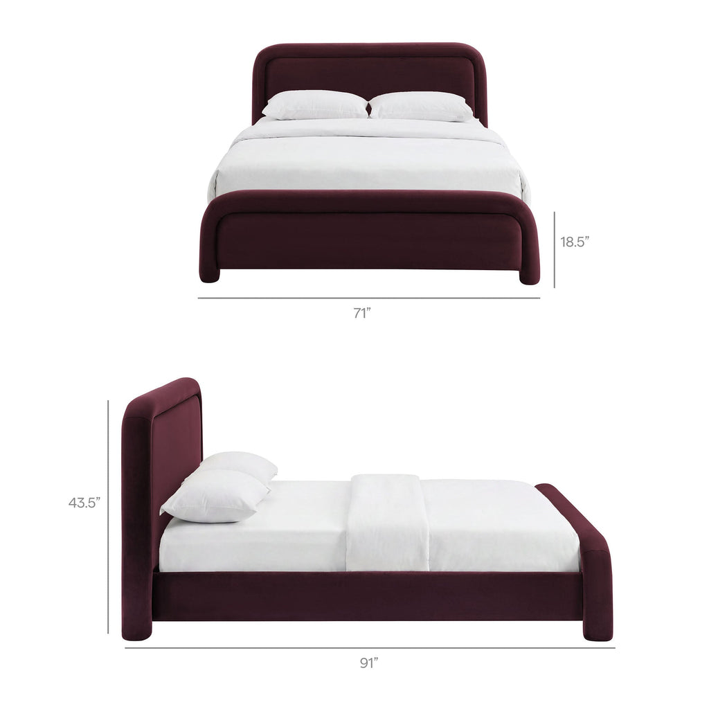 Lit plateforme en velours performant Beck