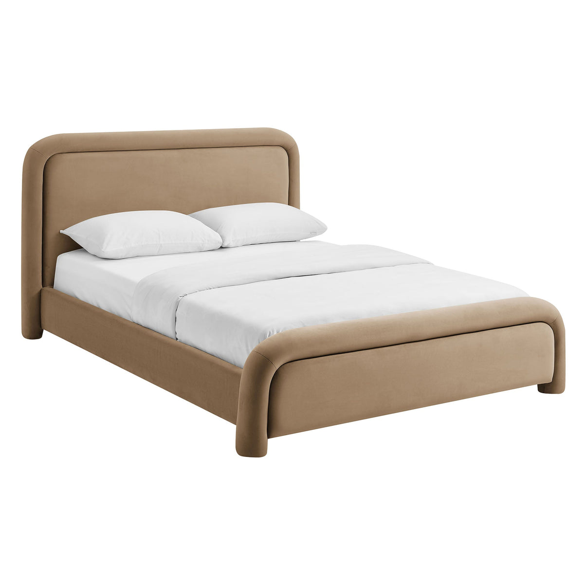 Lit plateforme en velours performant Beck