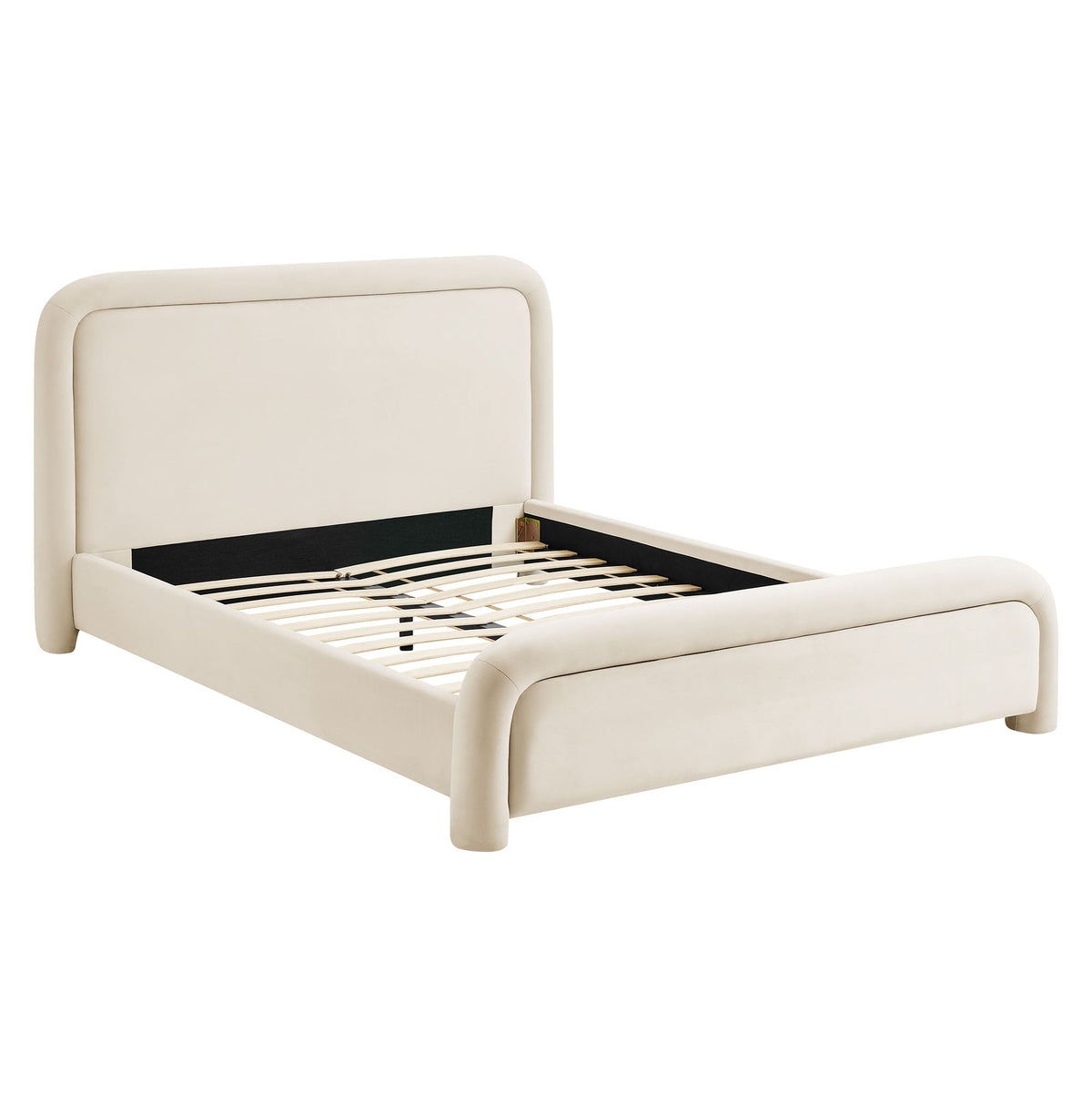 Lit plateforme en velours performant Beck