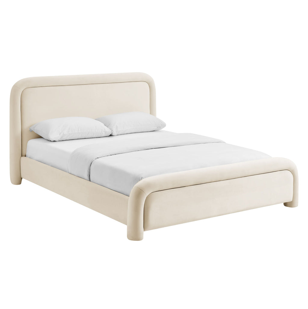 Lit plateforme en velours performant Beck