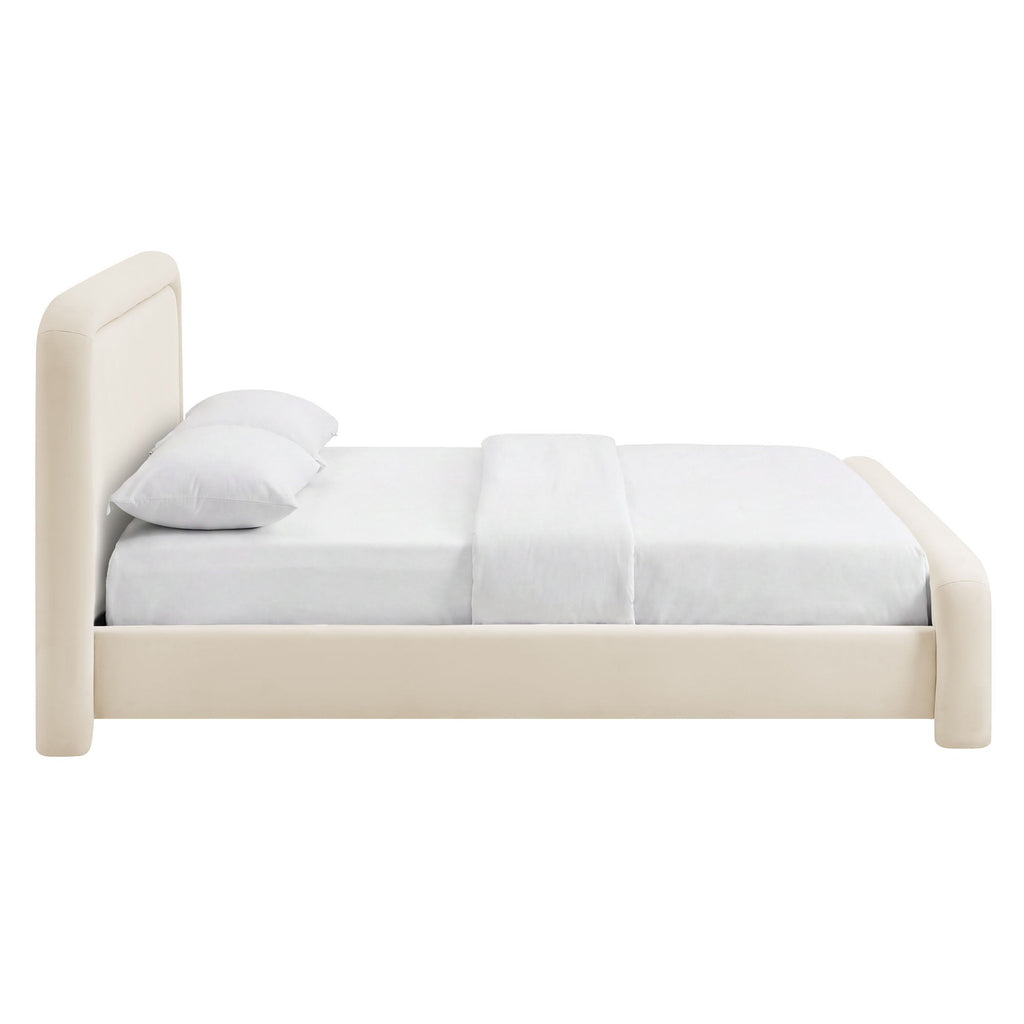 Lit plateforme en velours performant Beck