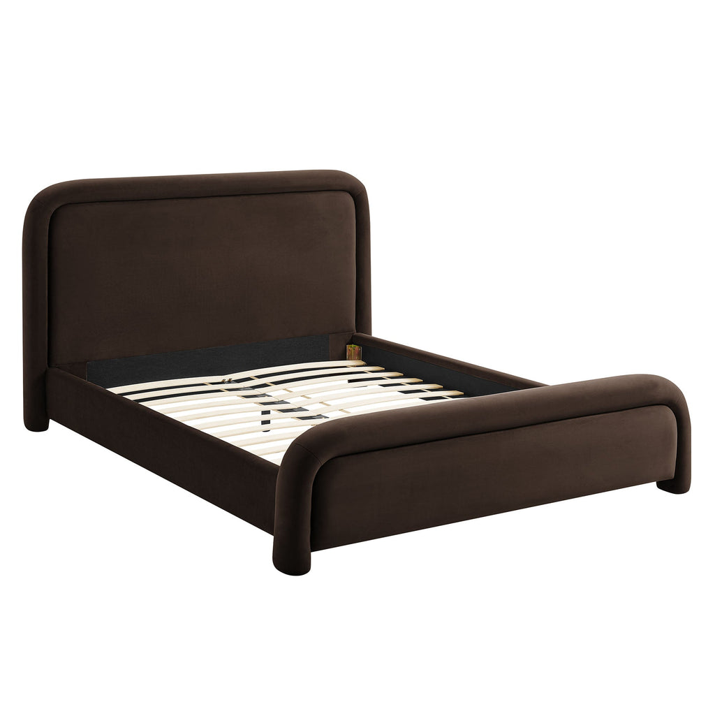 Lit plateforme en velours performant Beck