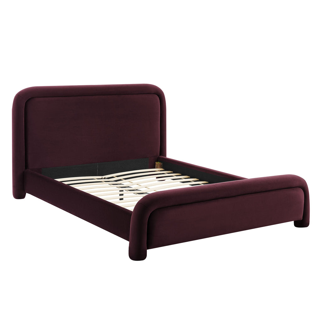 Lit plateforme en velours performant Beck