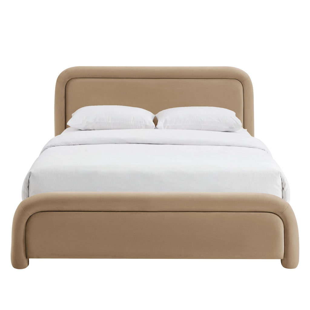 Lit plateforme en velours performant Beck